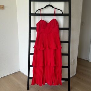 Red midi semi formal dress!